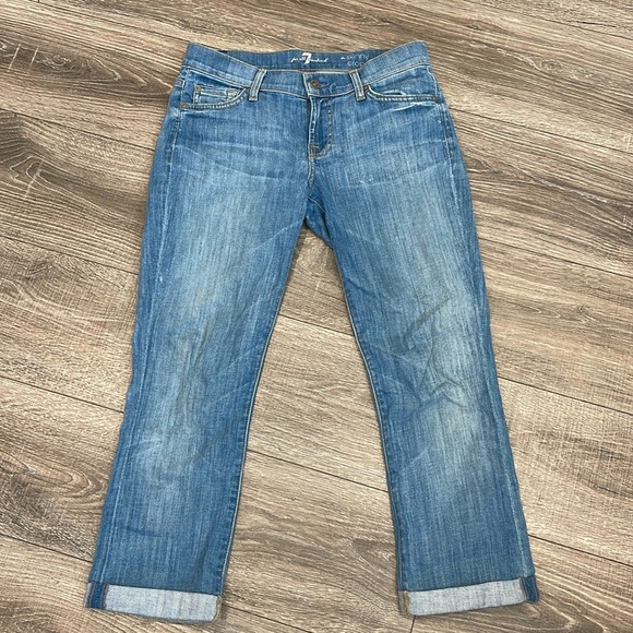7 For All Mankind The Skinny Crop & Roll Size 26 - Picture 1 of 4